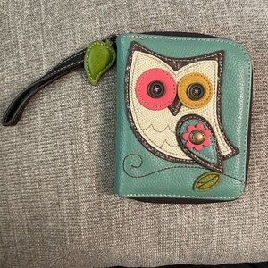 CHALA Zip Around Wallet OWL Teal Cute/ Stylish
